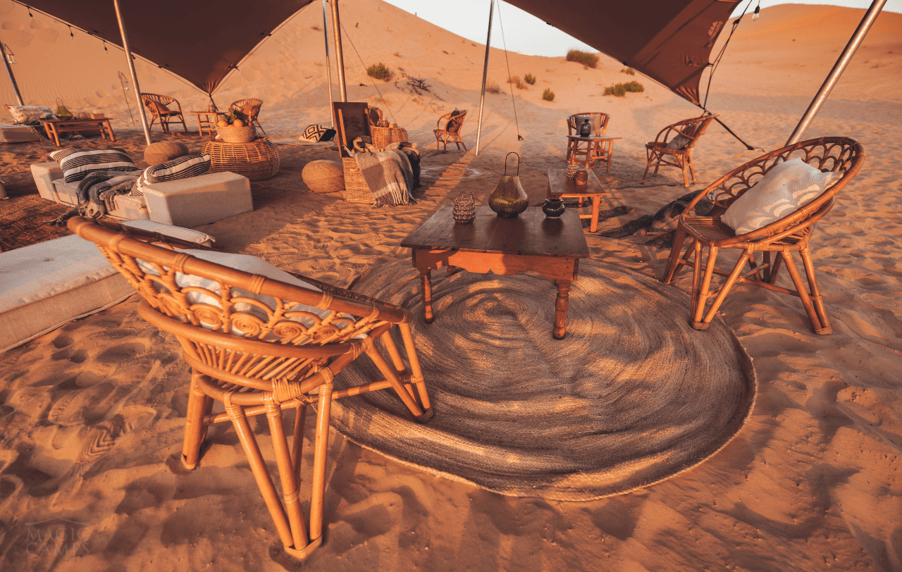 Camp privé désert Oman salon