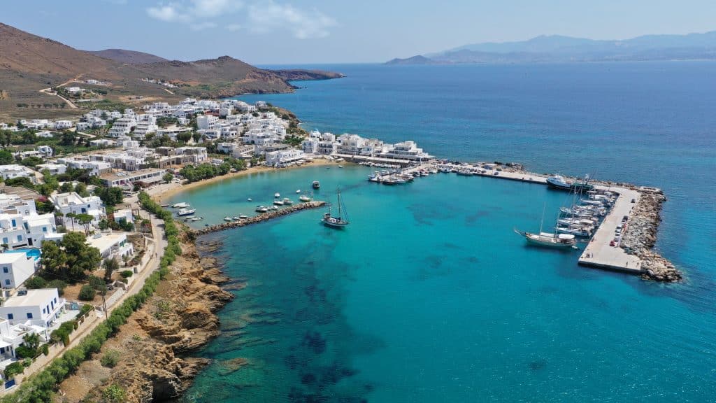 Aerial,Drone,Photo,Of,Small,Port,And,Beach,Of,Piso