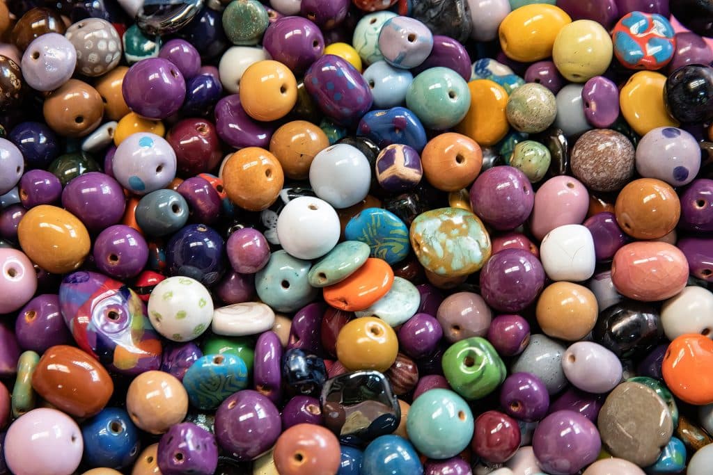 A,Background,Of,Colourful,Ceramic,Glazed,Beads.,Traditional,African,Beads