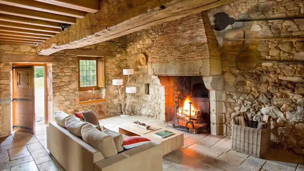 Domaine des etangs massignac France cheminée