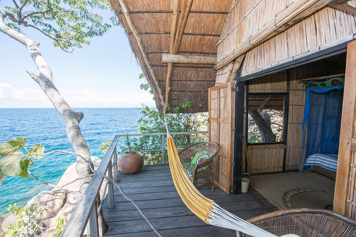 Mumbo island malawi terrasse hamac