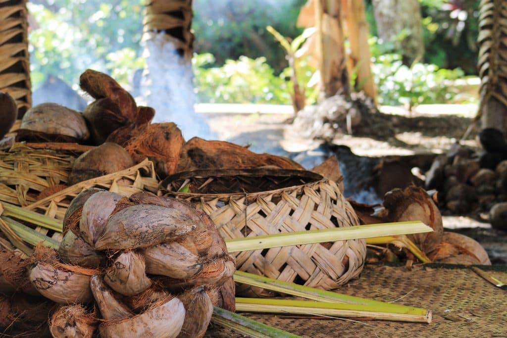 A,Traditional,Samoan,Cooking,Area,Inside,A,Hut,With,Woven