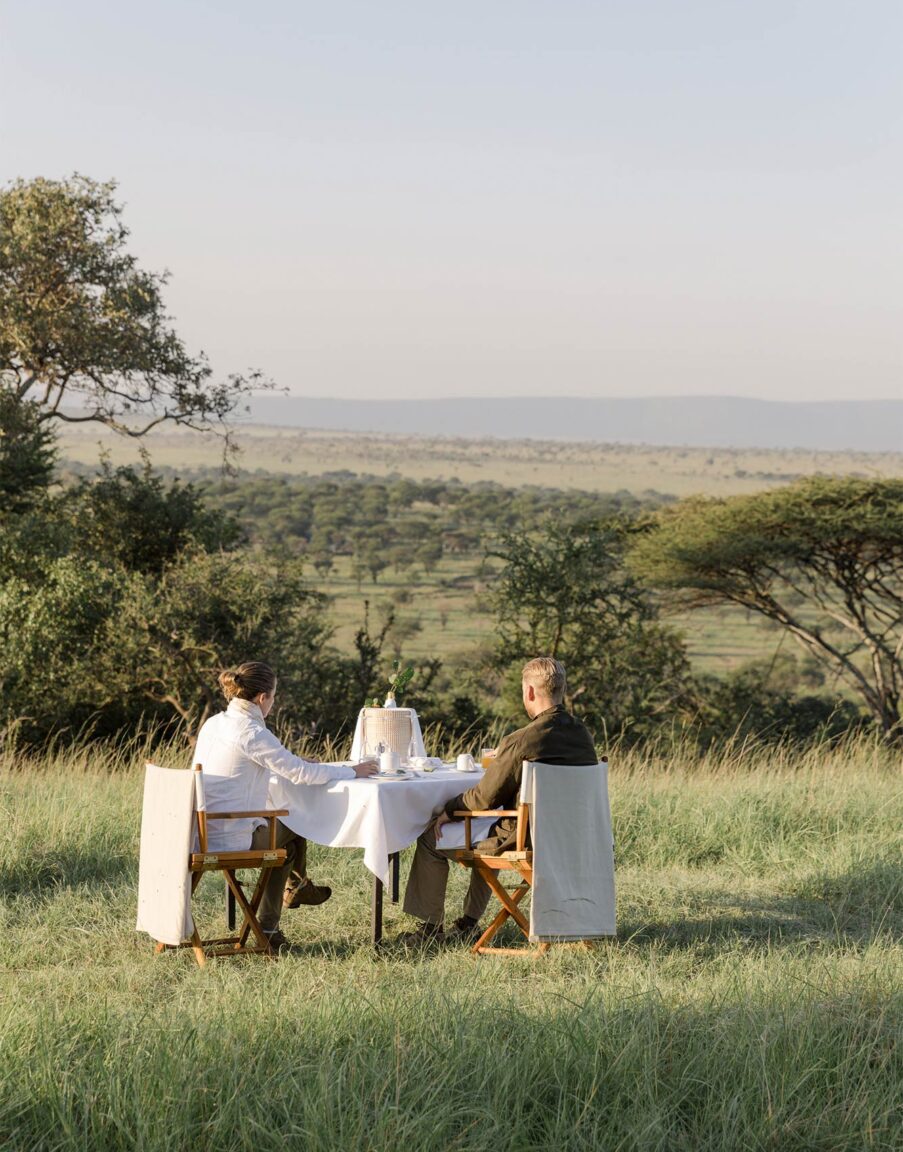 Roving Bushtops tanzanie déjeuner brousse