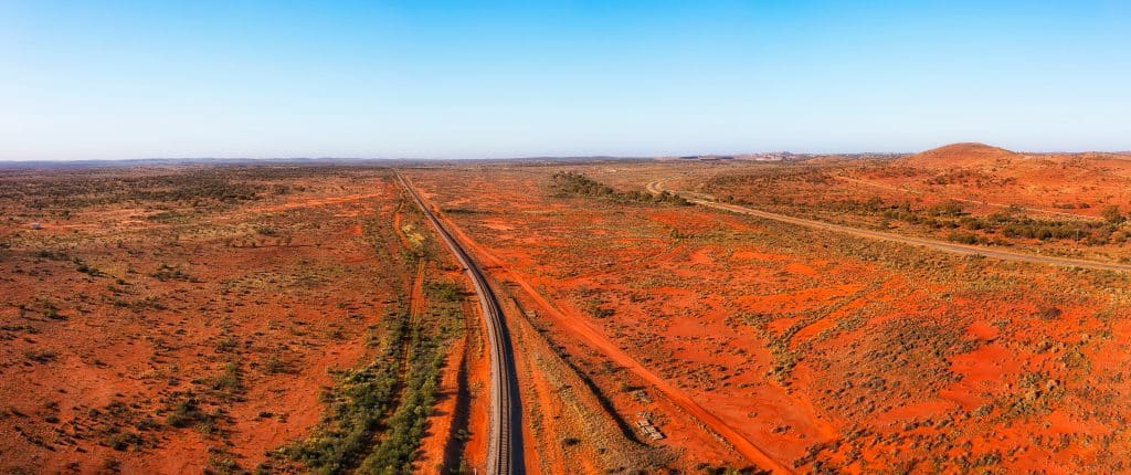 Railway,Track,And,Barrier,Highway,In,Outback,Near,Broken,Hill