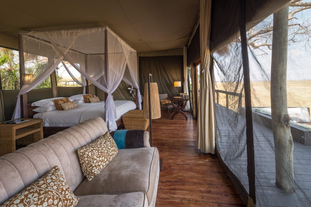 Shumba camp Zambie chambre avec vue