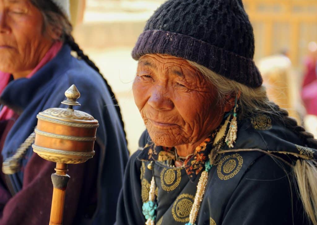 Lamayuru,,India, ,June,15,,2015:,Unidentified,Old,Woman,Watches