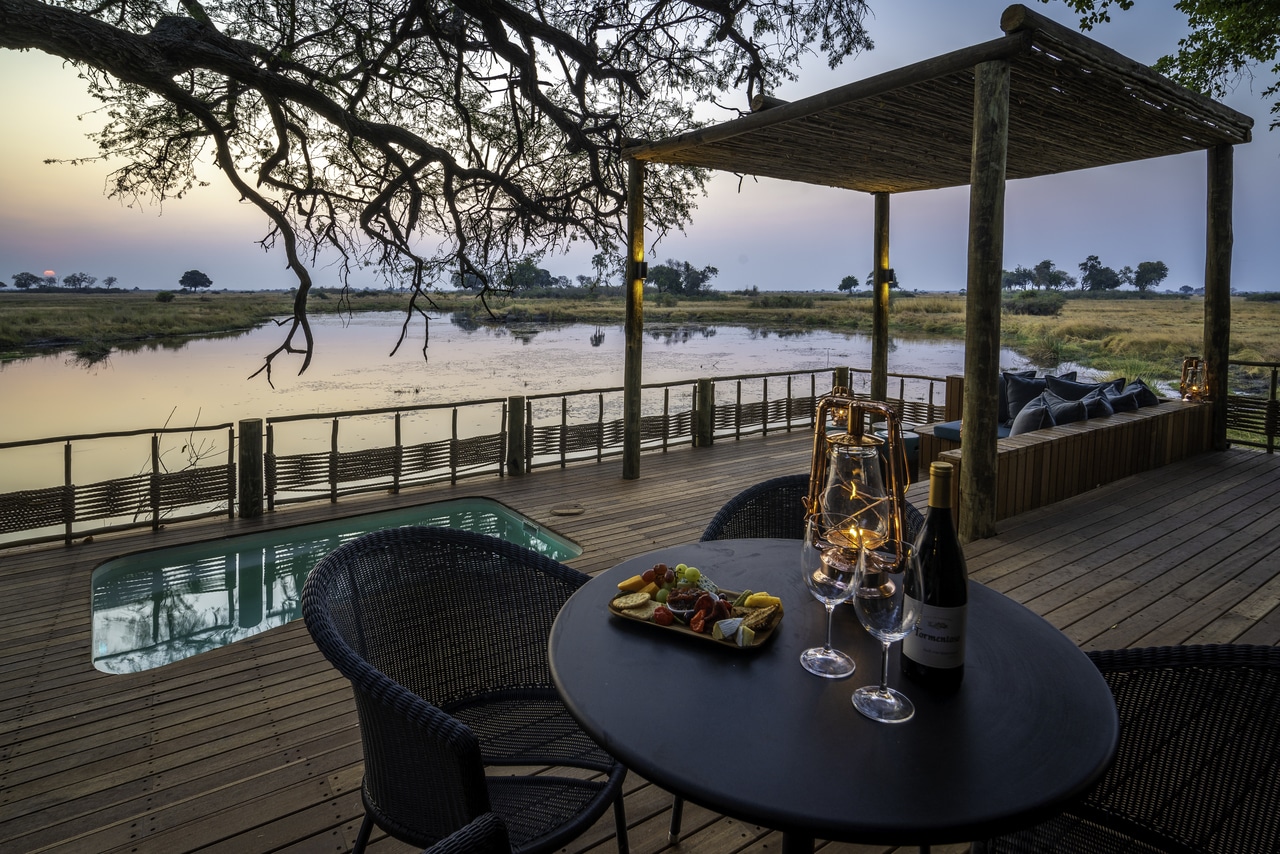 Terrasse piscine privée Kings Pool Camp Botswana