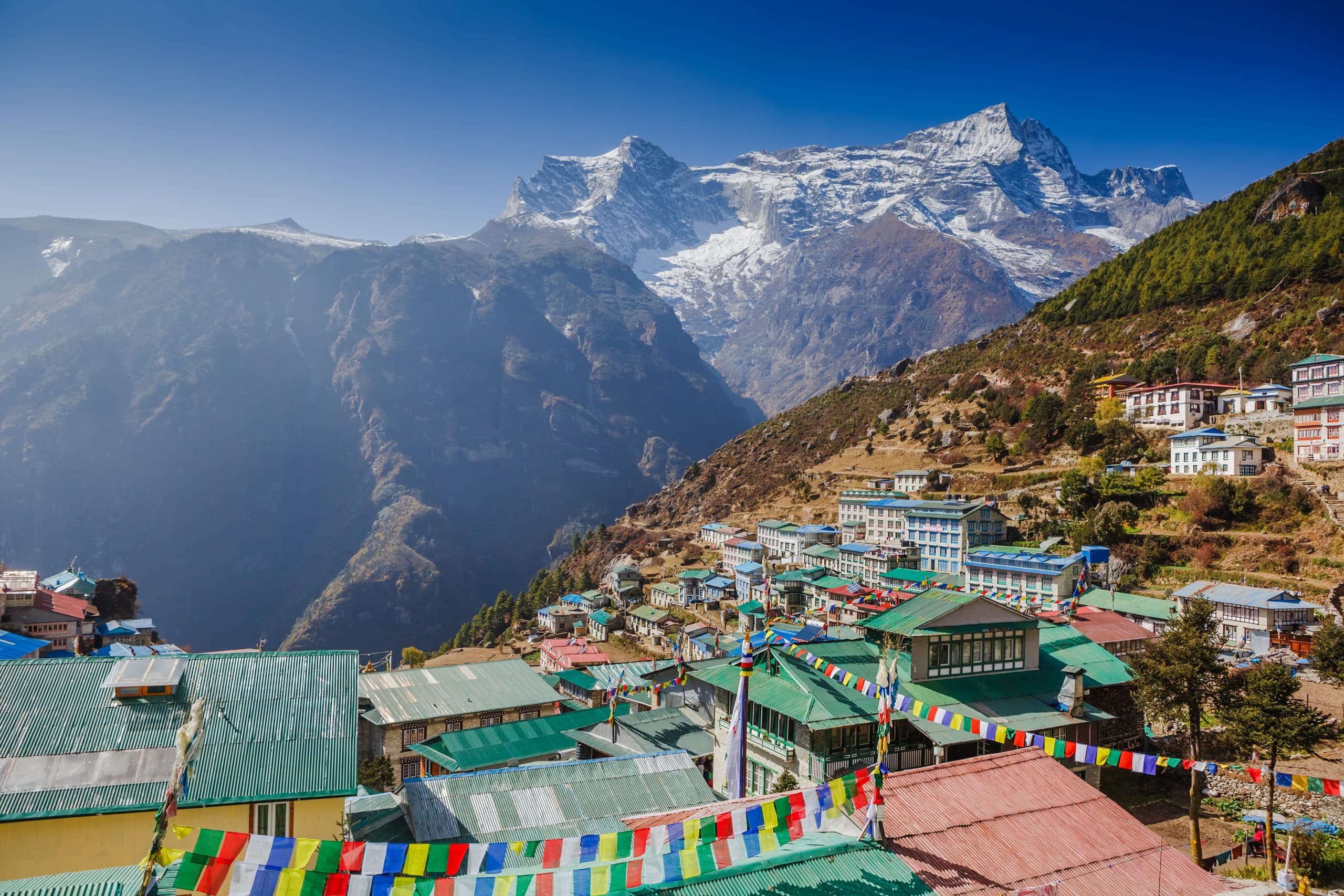 View,On,Namche,Bazar,,Khumbu,District,,Himalayas,,Nepal