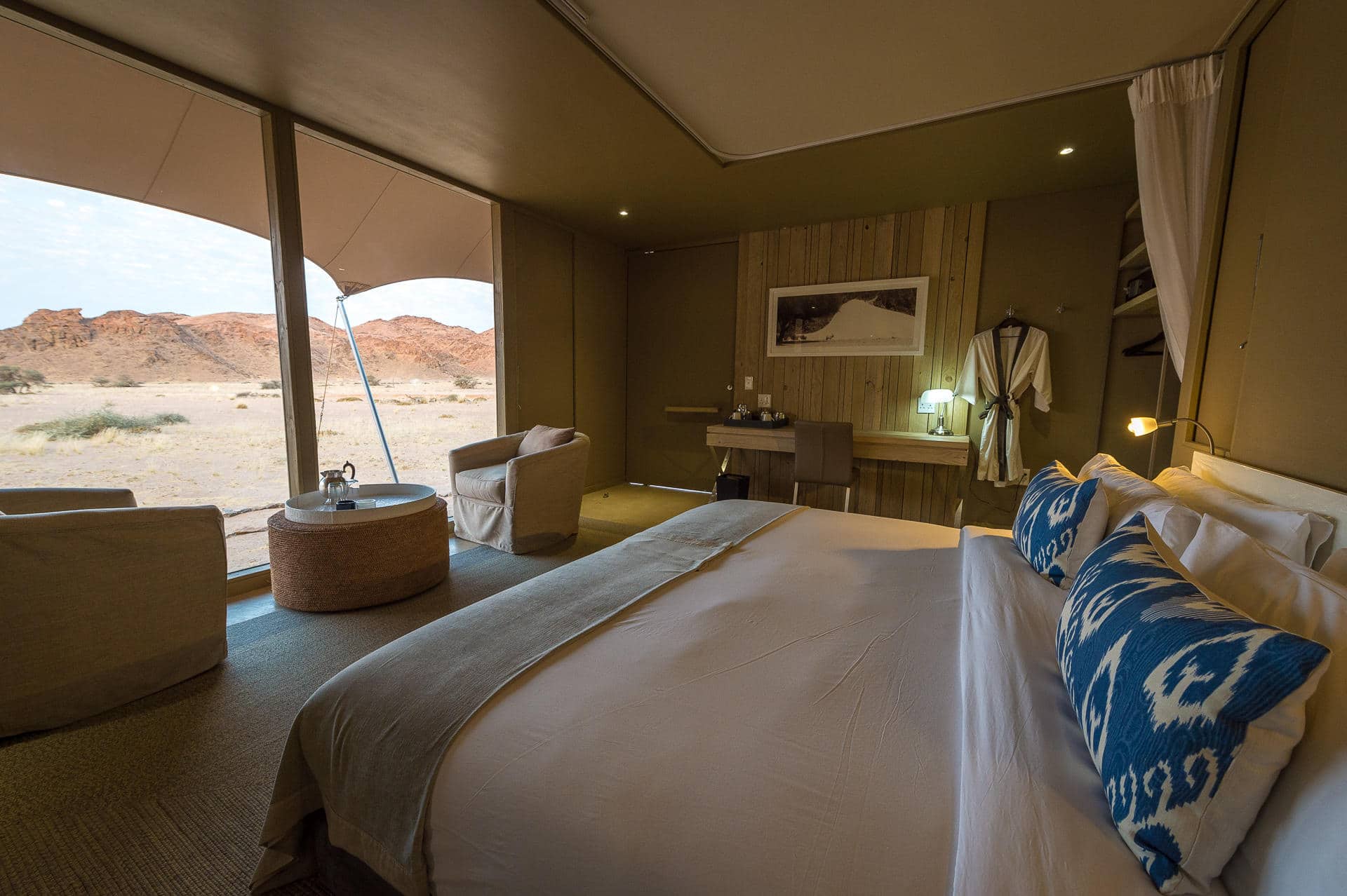 Wilderness Hoanib Skeleton Coast Camp Namibie lit chambre