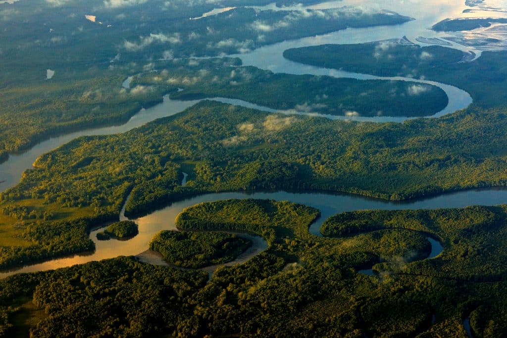 River,Sunrise,In,Tropic,Costa,Rica,,Corcovado,Np.,Lakes,And