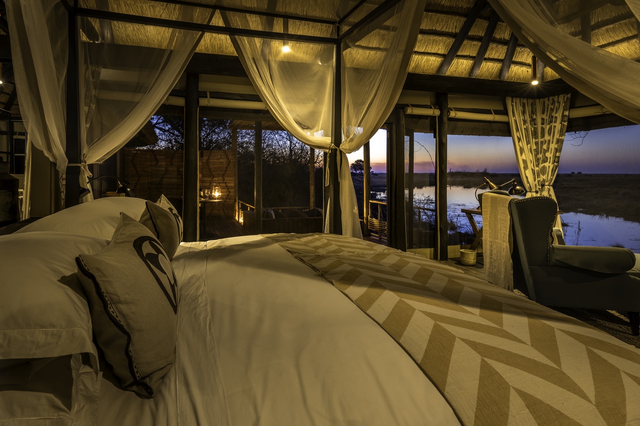 vue chambre rivière Kings Pool Camp Botswana