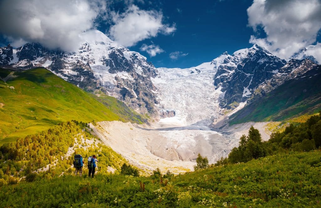 A,Spectacular,View,Of,The,Icefall,Near,Mount,Tetnuldi,From