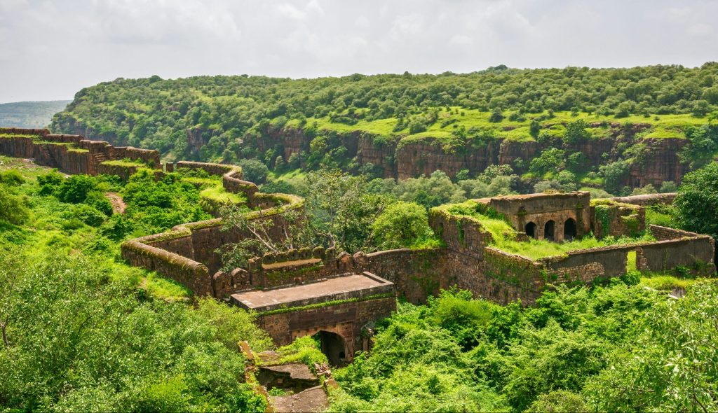 Ruins,Inside,Ranthambhore,Fort,,In,Rajasthan,,India
