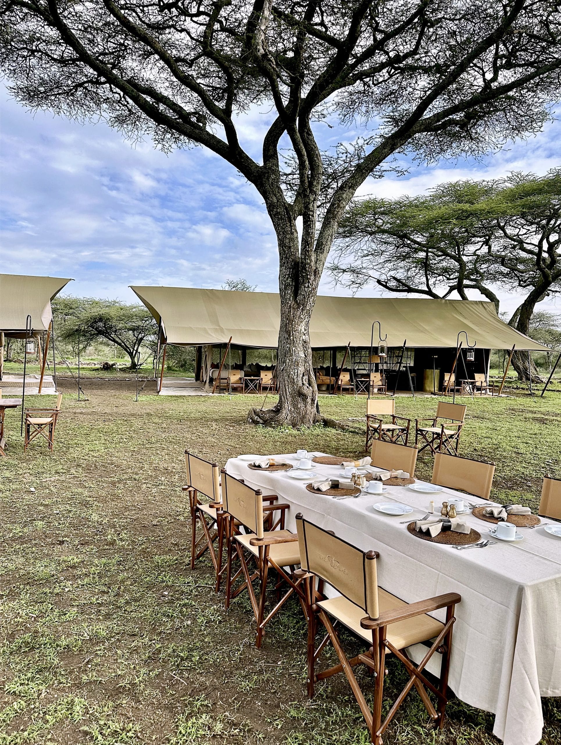 Laba Migration Camp Tanzanie table du restaurant exterieur