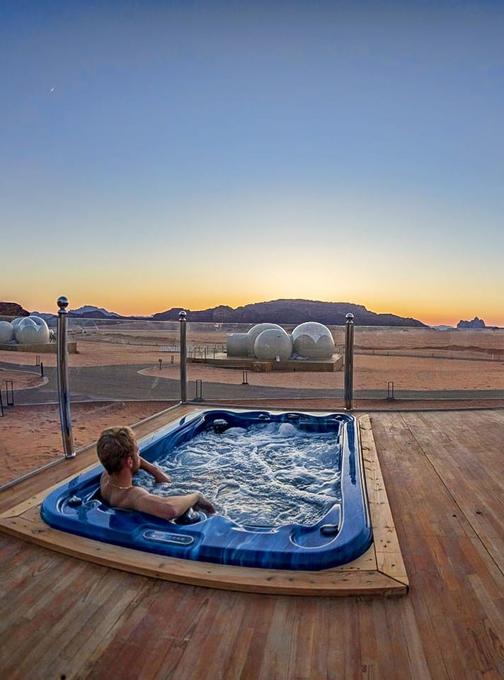 Luxotel Wadi Rum Bubble Jordanie jacuzzi terrasse privée