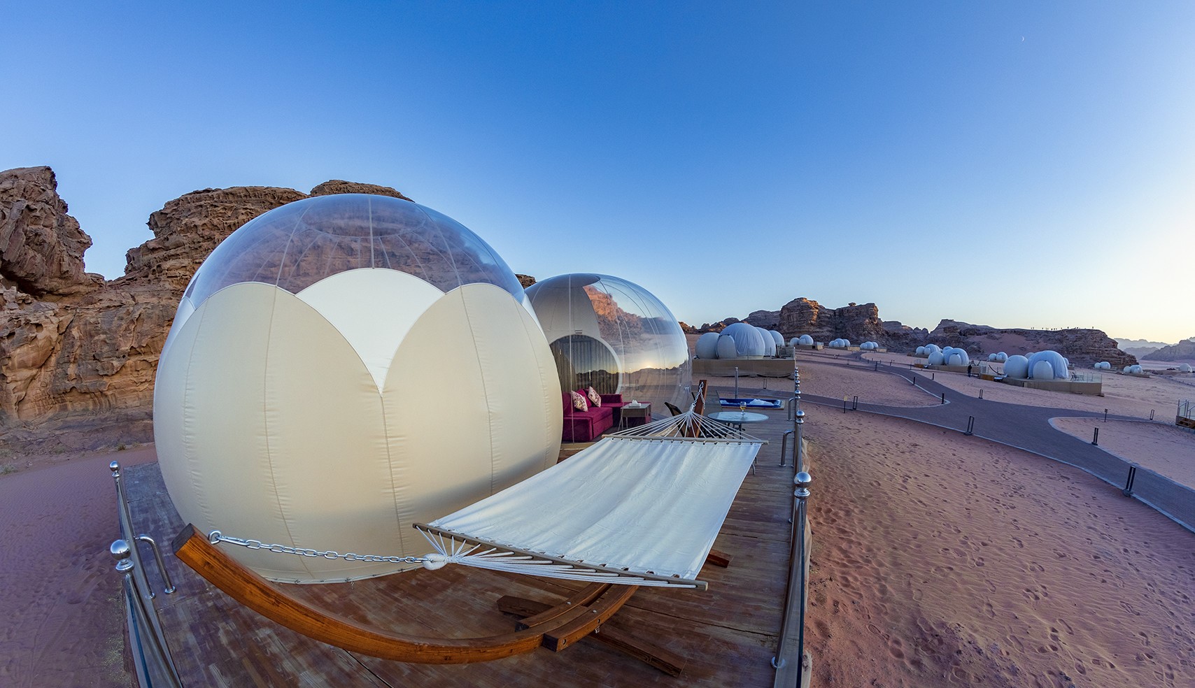 Luxotel Wadi Rum Bubble Jordanie terrasse chambre