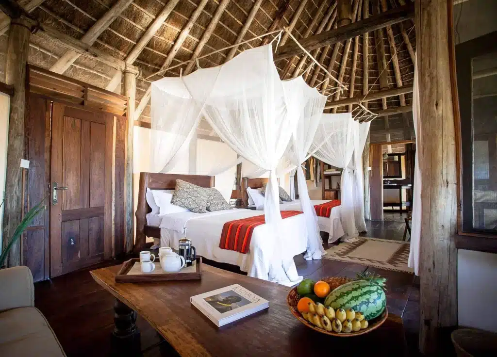 Apoka Safari Lodge Ouganda chambre et salon