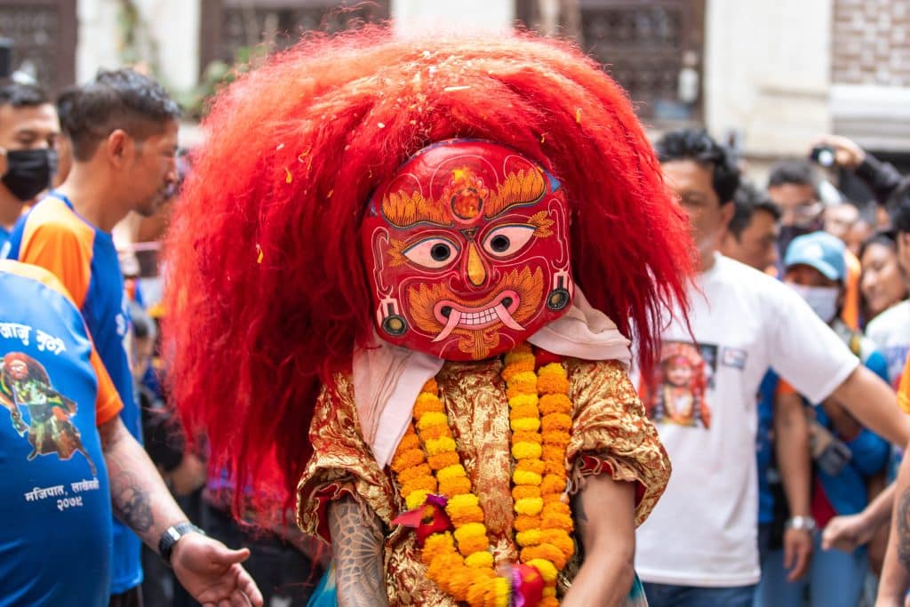 September,9,,2022,,Kathmandu,,Nepal.,A,Mask,Dancer,Locally,Known