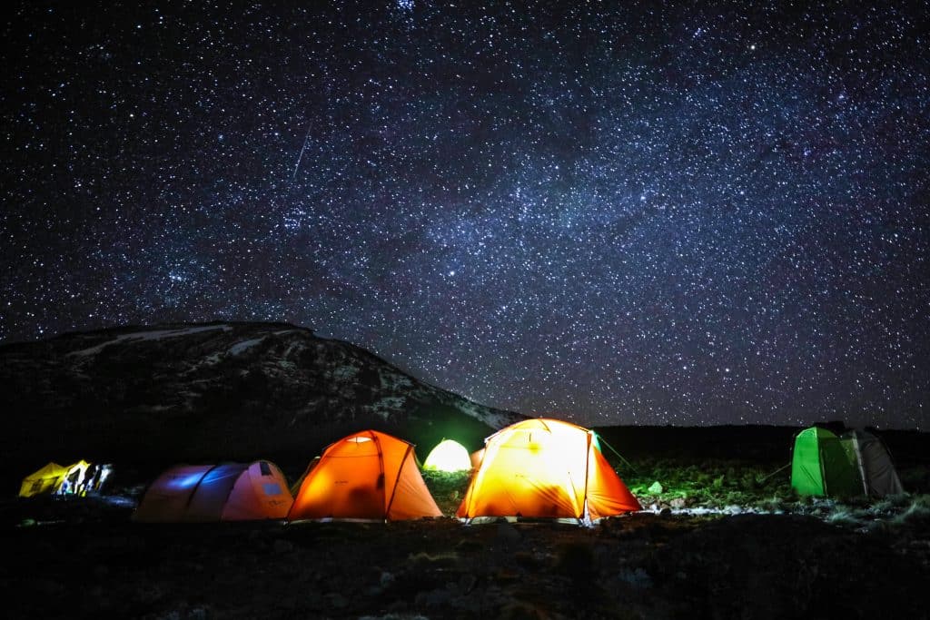 Camping,In,Tents,On,Mount,Kilimanjaro,At,Night,With,Stars
