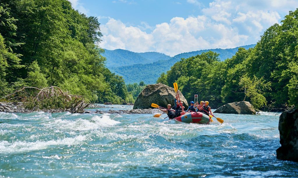 Rafting,On,A,Mountain,River