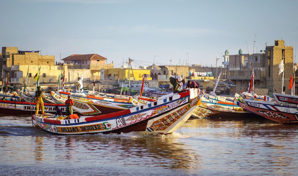 Saint louis/senegal, ,November,13,,2013:,Senegalese,Fishermen,Return,Home,On