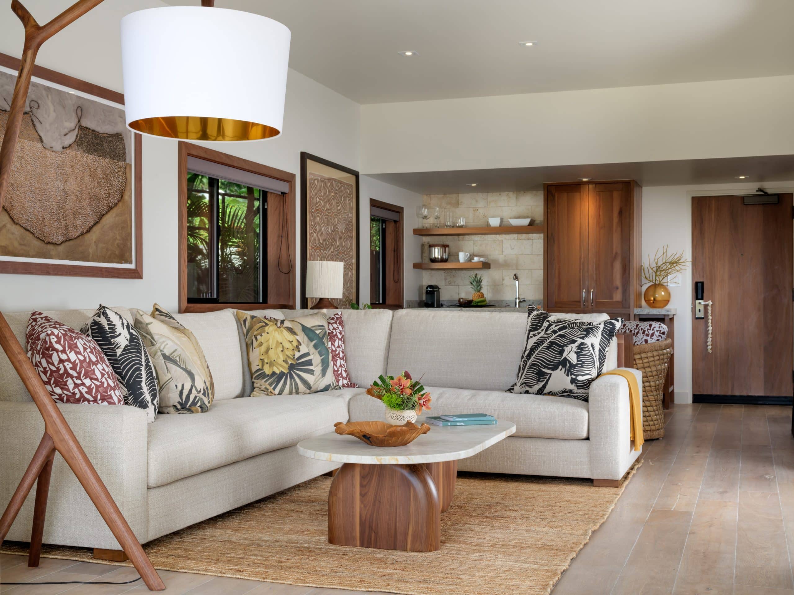 Wailea Relais & Châteaux Hawaï salon de la suite