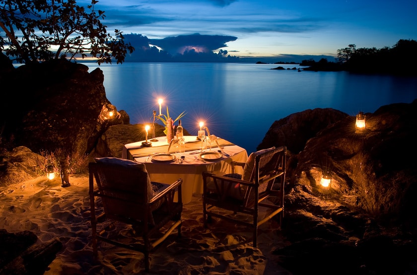 Nkwichi Lodge Mozambique restaurant avec vue