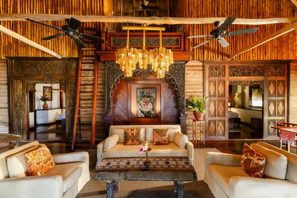 Belize Turtle Inn salon decoration artisanat local