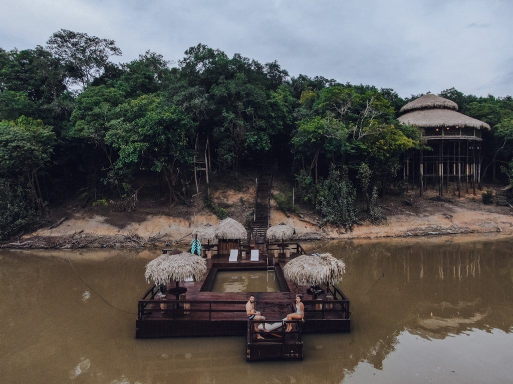 Juma Amazon Lodge Brésil vue d'en bas activité d'eau