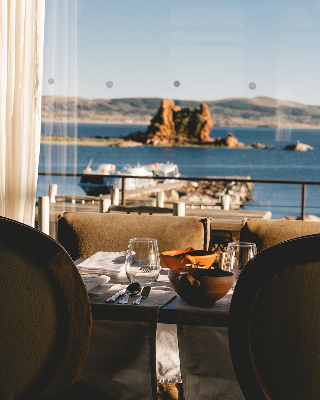 Pérou Titilaka vue depuis le restaurant