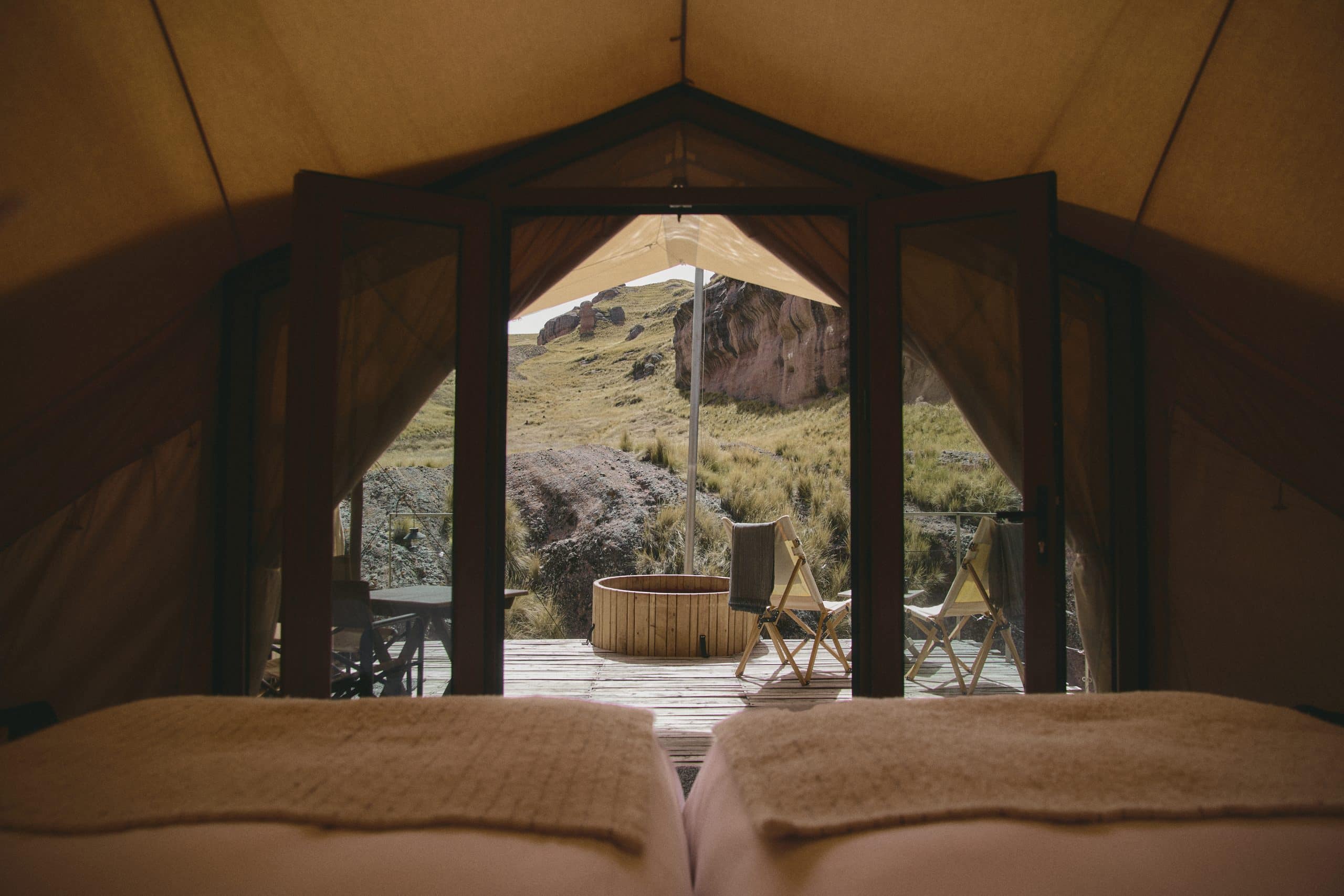 Tinajani Pérou lit et bain exterieur