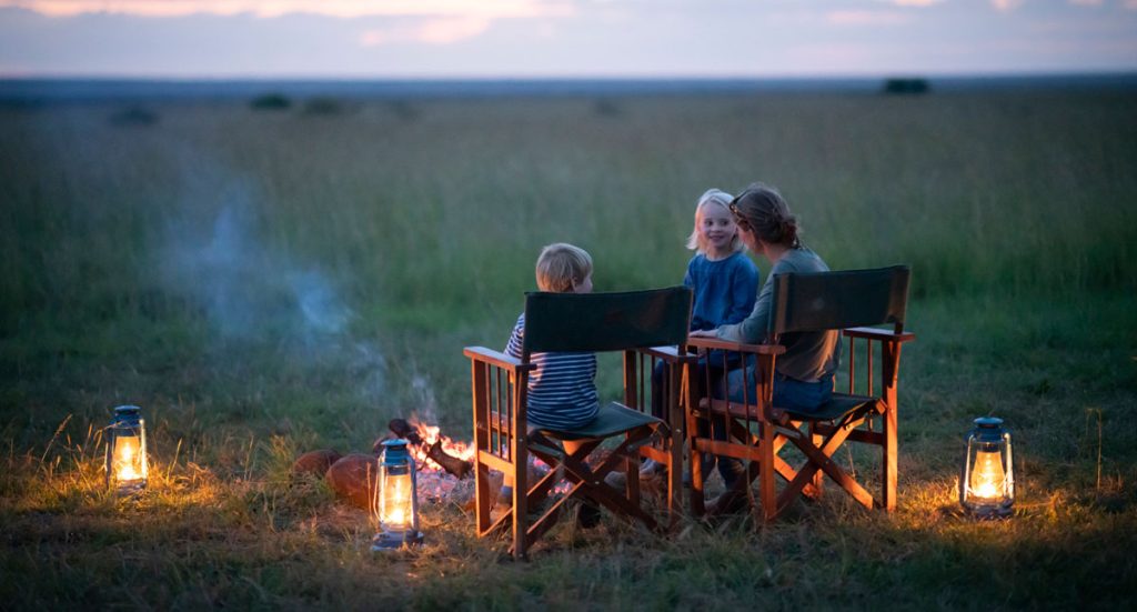 ©elewana loisaba Kenya feu de camp pour le sun downer
