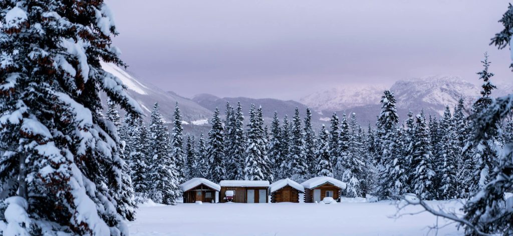 Alaska cabanes proches de la rivière Matanuska