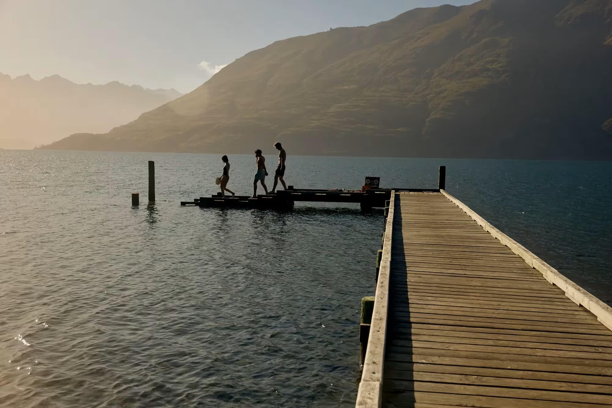 Nouvelle Zélande Rosewood Matakauri jetée sur le lac