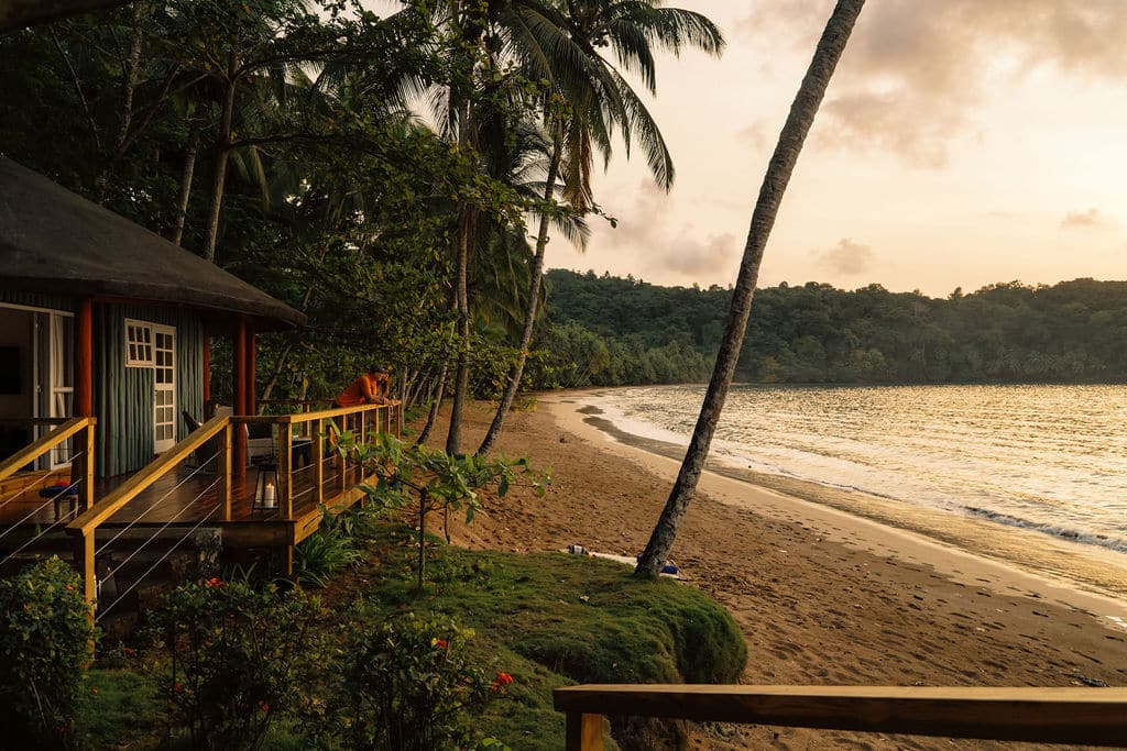 Sao Tomé et Principe Bom Bom vue des bungalows