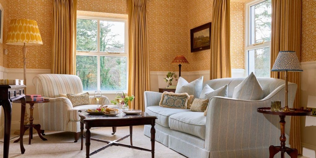 Irlande Ballynahinch salon de la suite Riverside