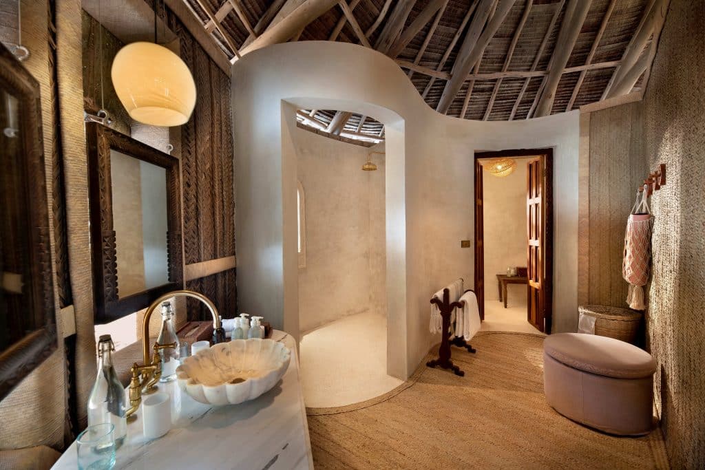 Zanzibar Mnemba Island Lodge salle de bain banda familial